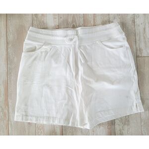 Chico’s‎ Zenergy 3 Pull On Women’s White Shorts Drawstring Waist Pockets